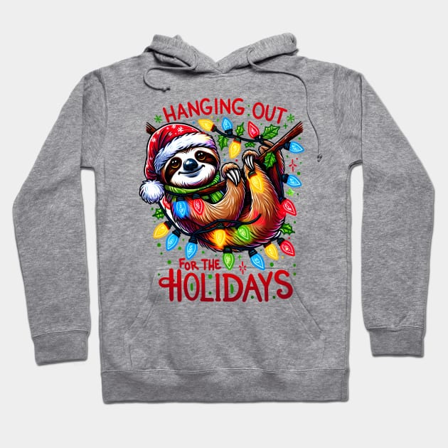 Christmas sloth Hoodie by Neon Galaxia